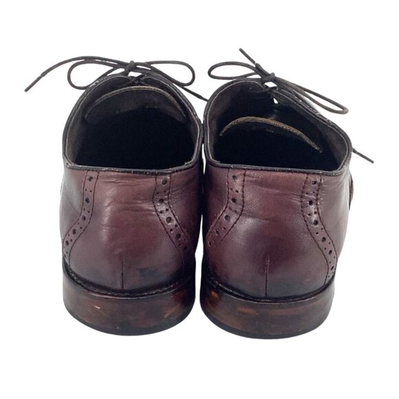 Aston Grey Osaka Shoes Men's 11.5 Burgundy Leather Oxford Cap Toe Brogue Dress - Picture 5 of 11